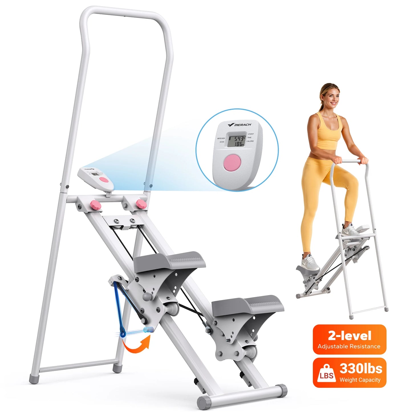 MERACH Stair Stepper Adjustable Handlebar Home Gym Full Body Exercise