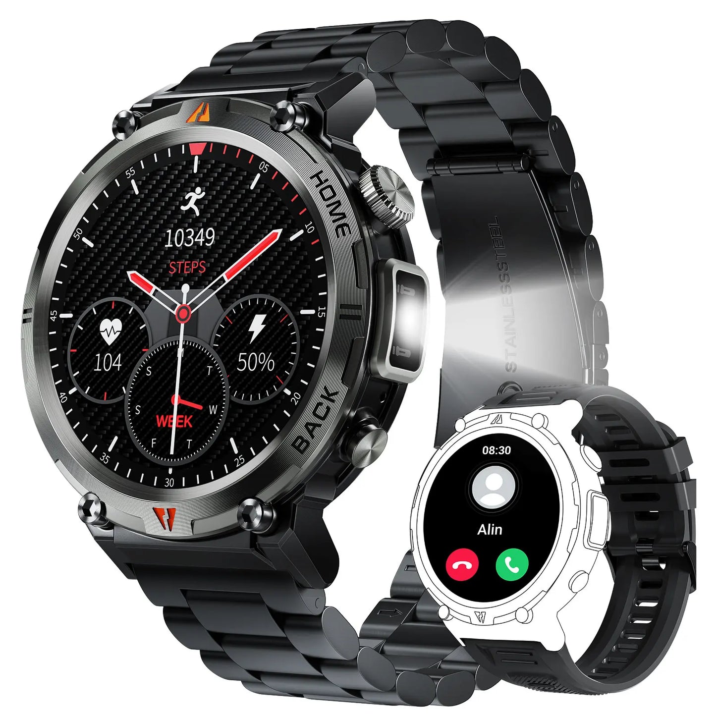 Eigiis Ke3 Full Touch Screen Bluetooth Call Smartwatch for Men