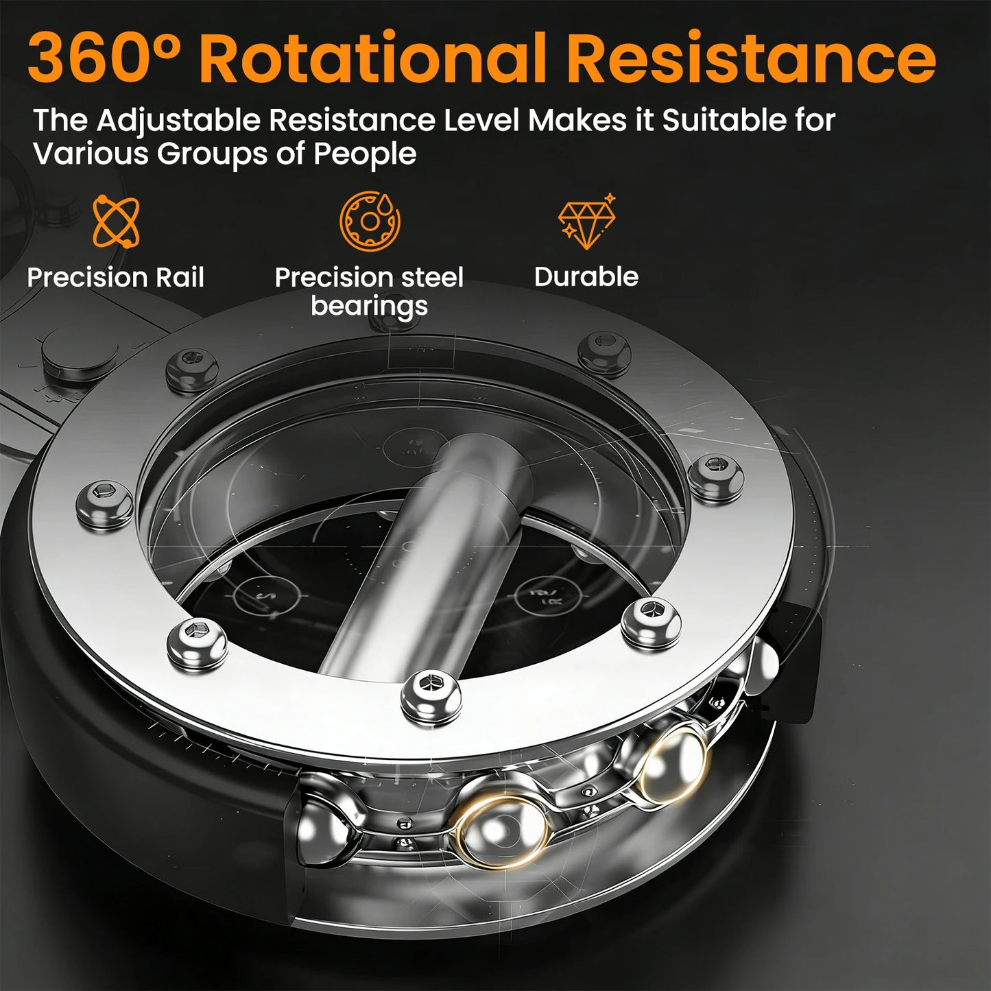 Adjustable Rotator Grip Strength Trainer For Forearms