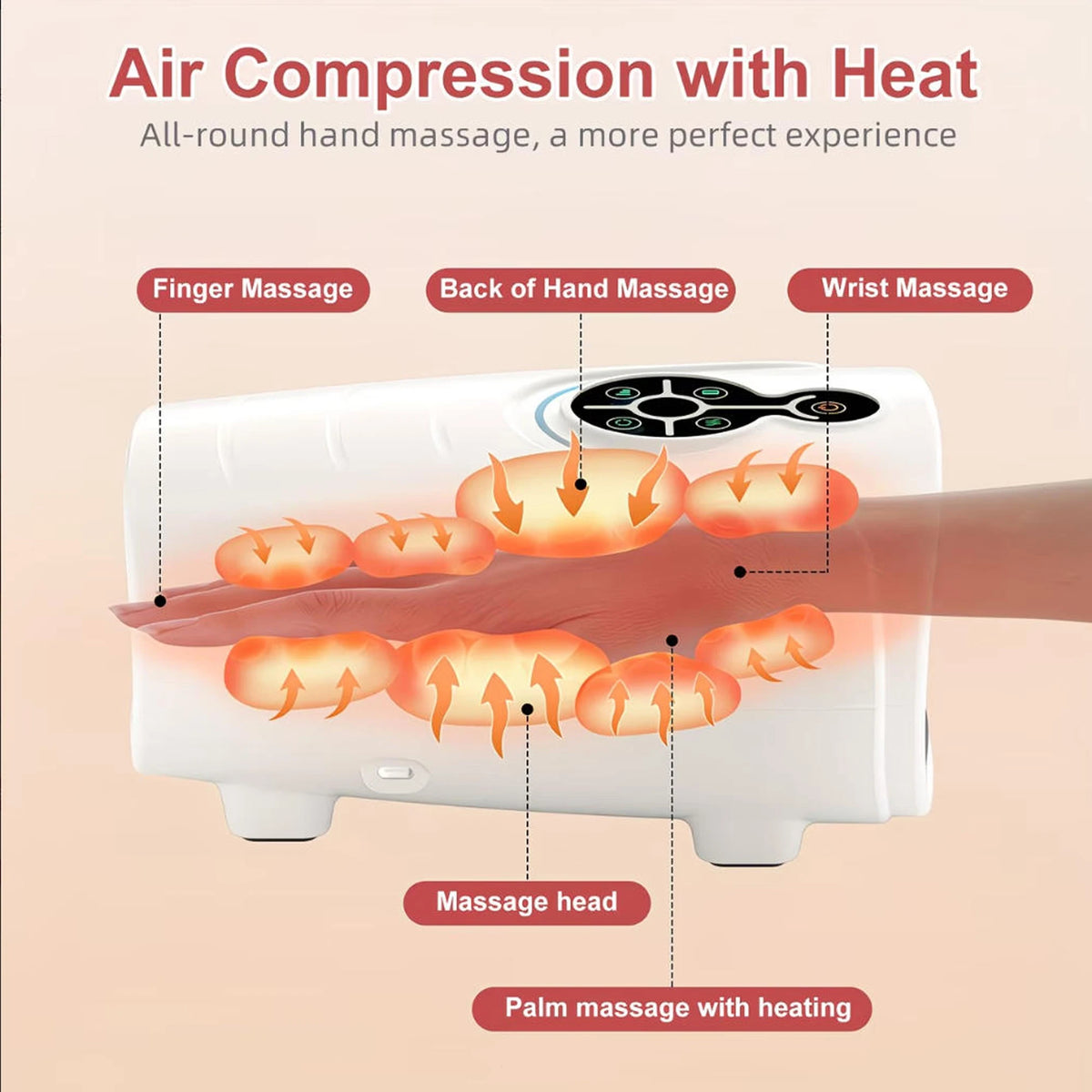 LINGTENG Cordless Heated Hand Massager for Relaxation and Comfort
