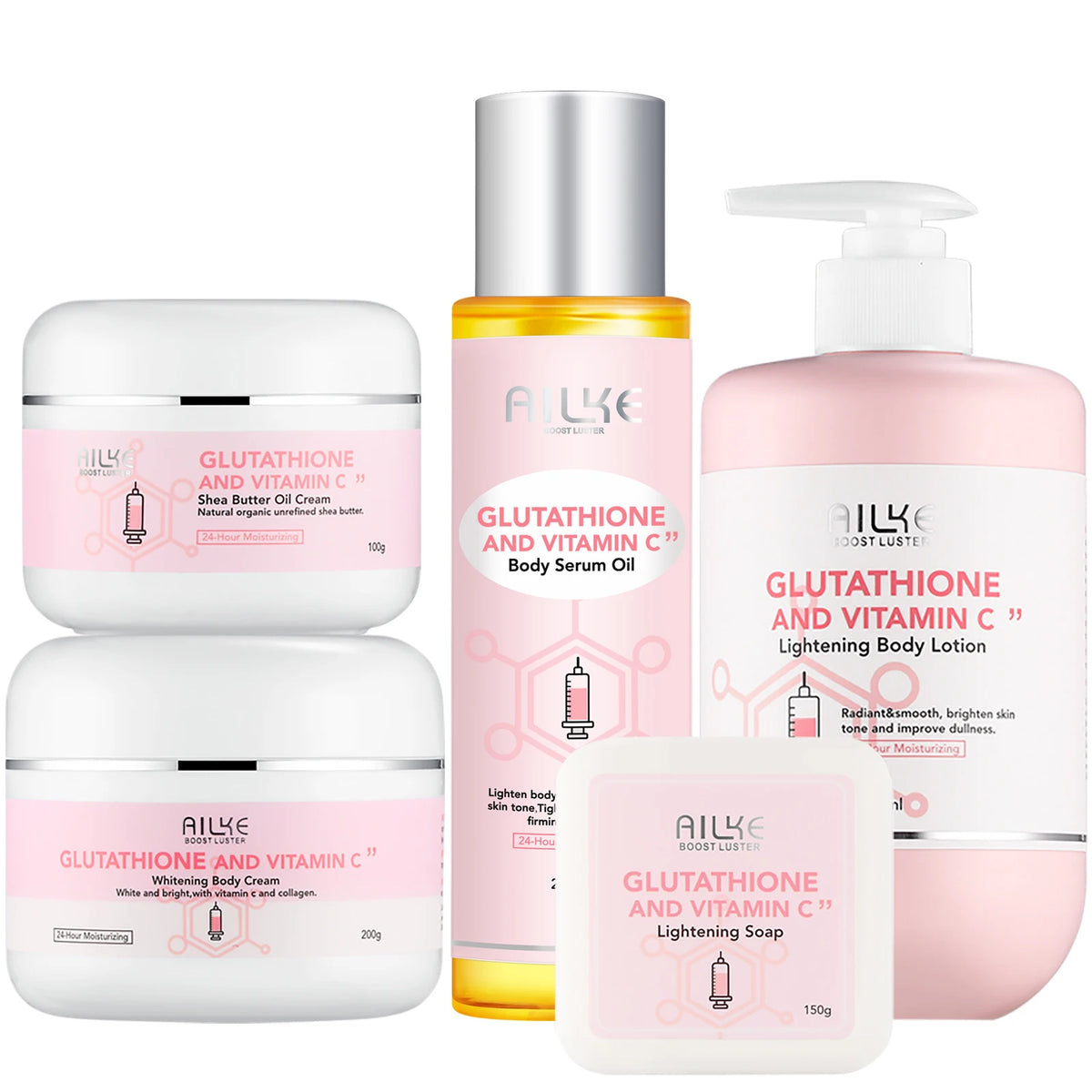 AILKE Glutathione Vitamin C Whitening Skincare Kit With Moisturizers