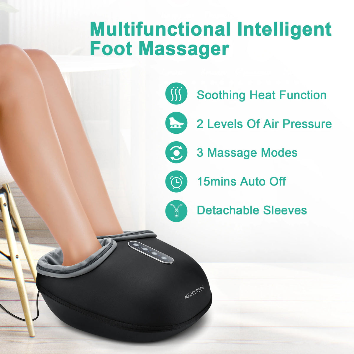Medcursor Shiatsu Foot Massager With Heat And Rolling Massage
