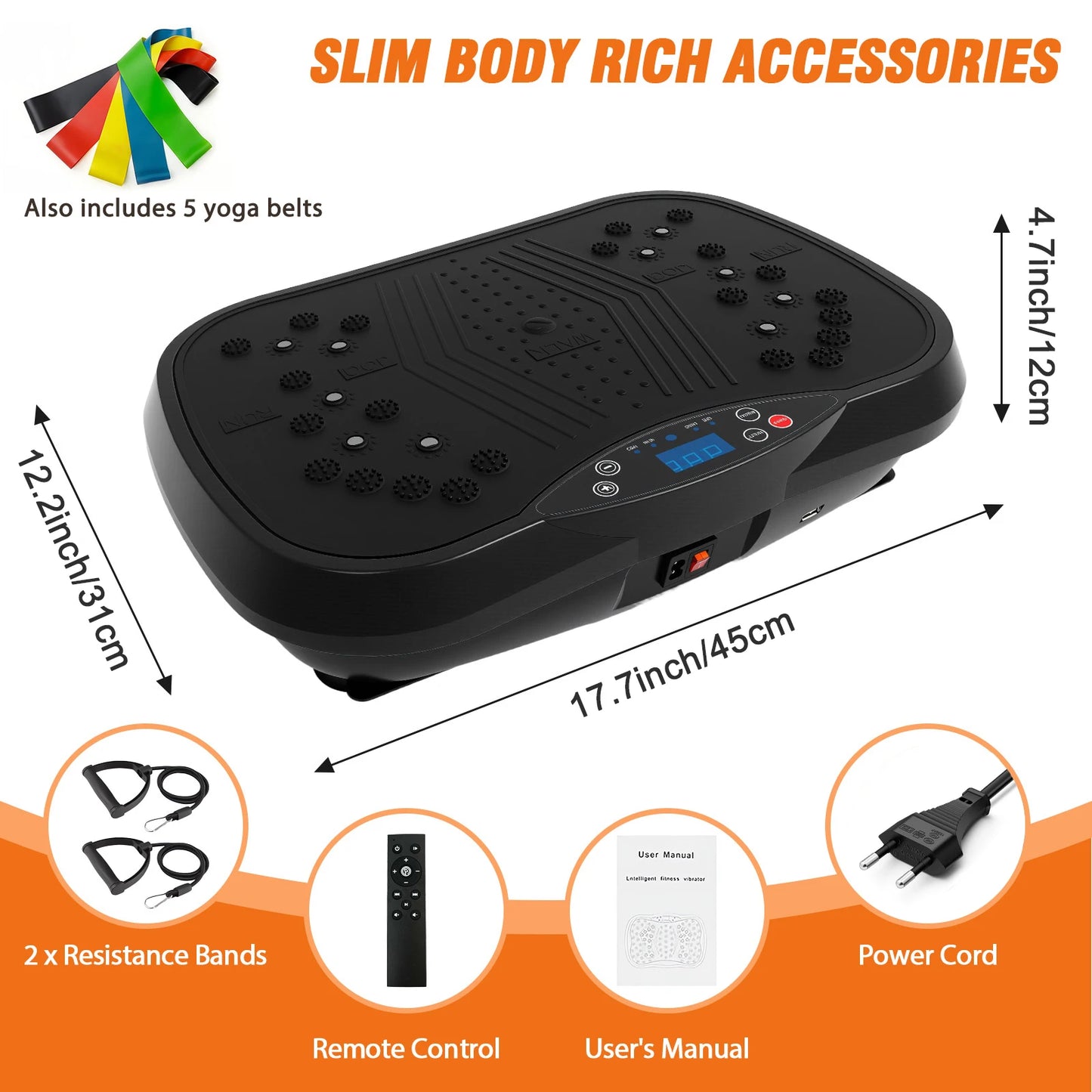 Portable Vibration Plate Exercise Machine Full Body Standing Workout Platform