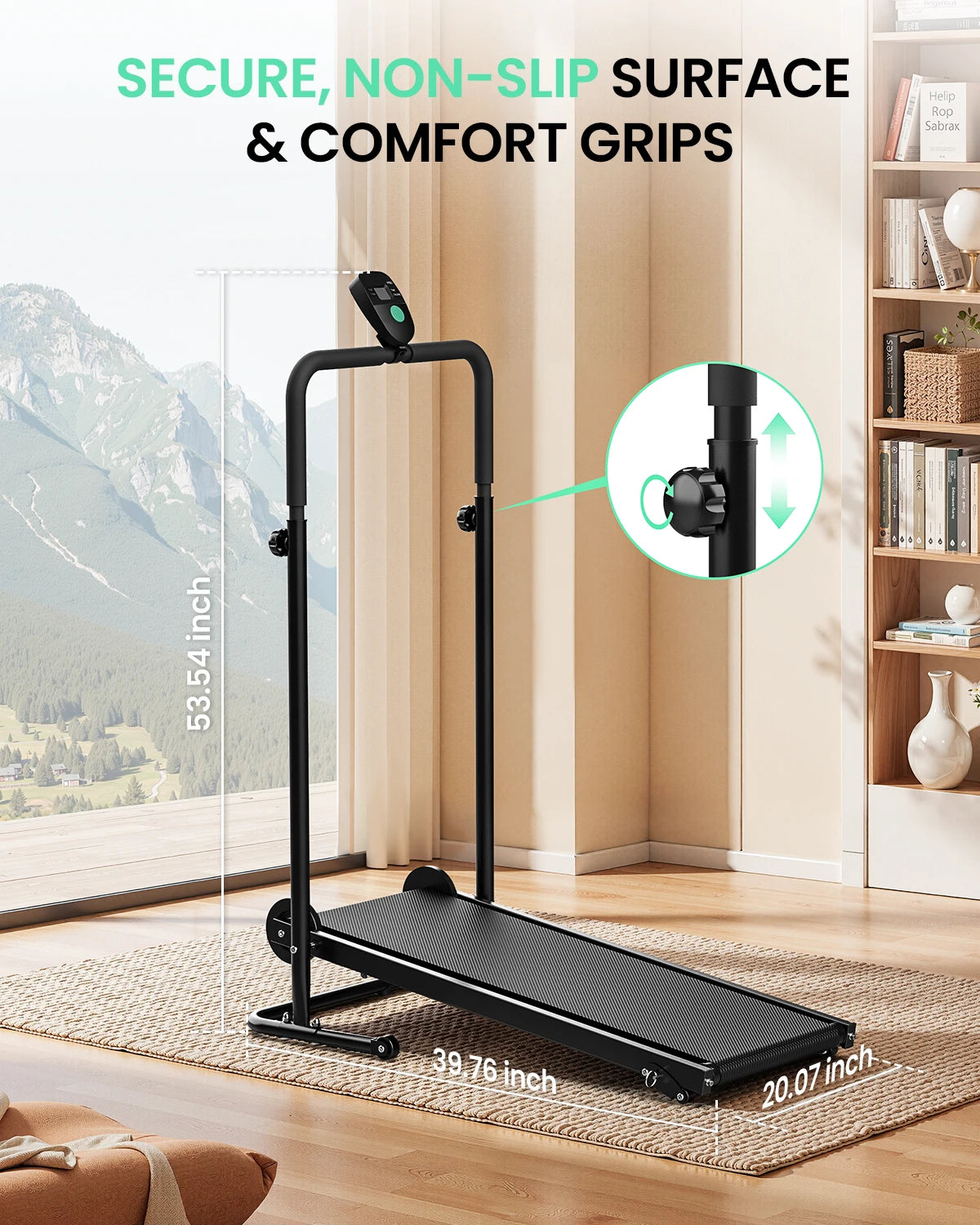 Akluer Mechanical Treadmill With Foldable Frame And Digital Console