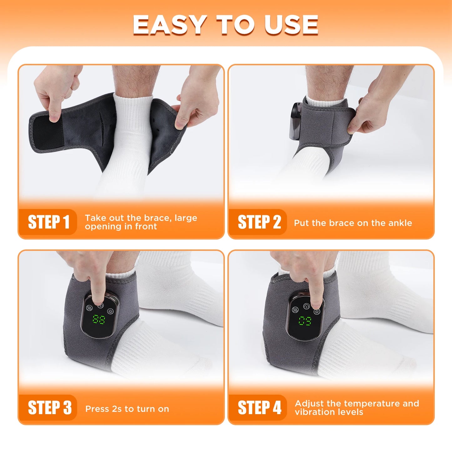 PastSky Electric Foot Massager Ankle Massager With Warm Compress Support