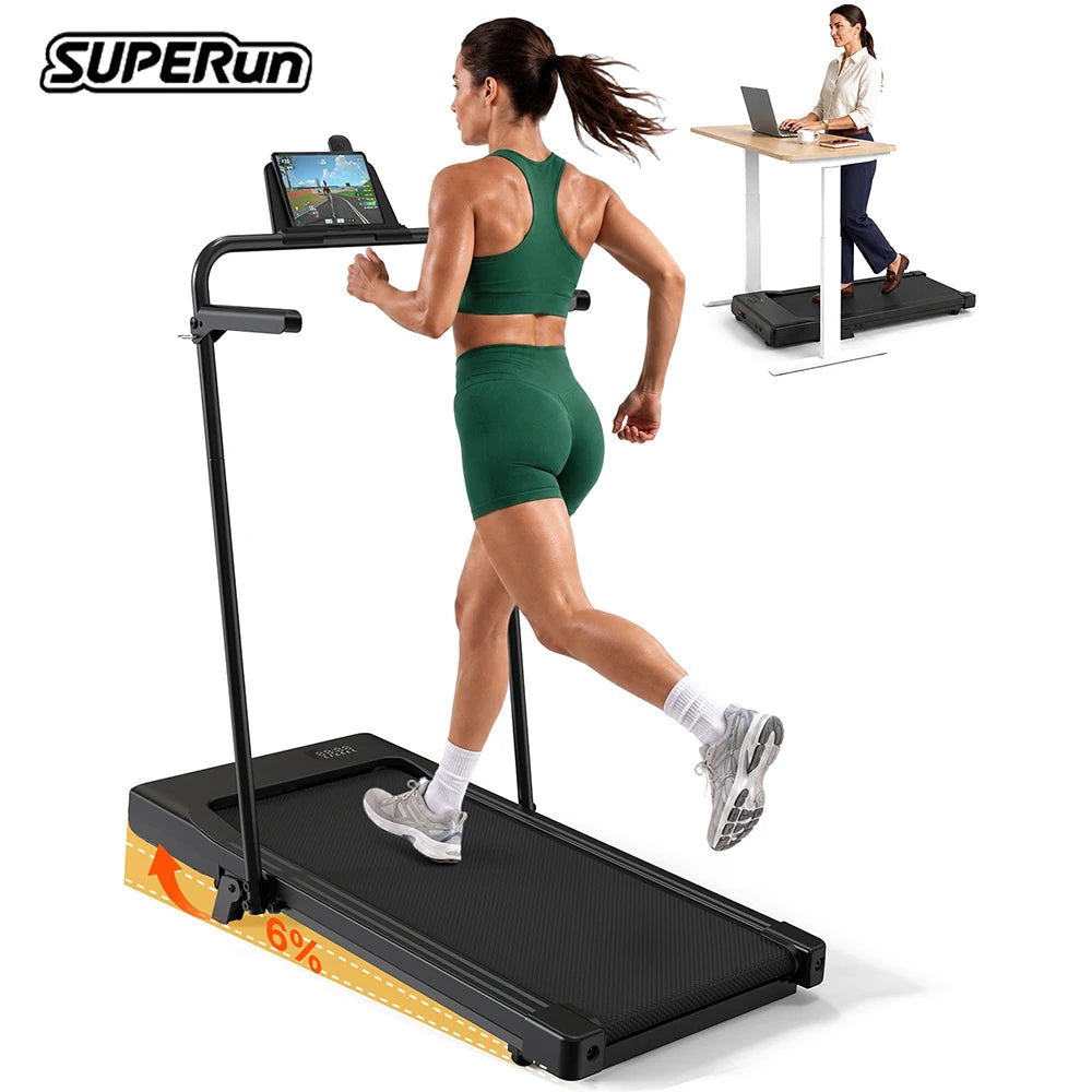Superun Folding Treadmill With Incline Quiet Home Running Machine App