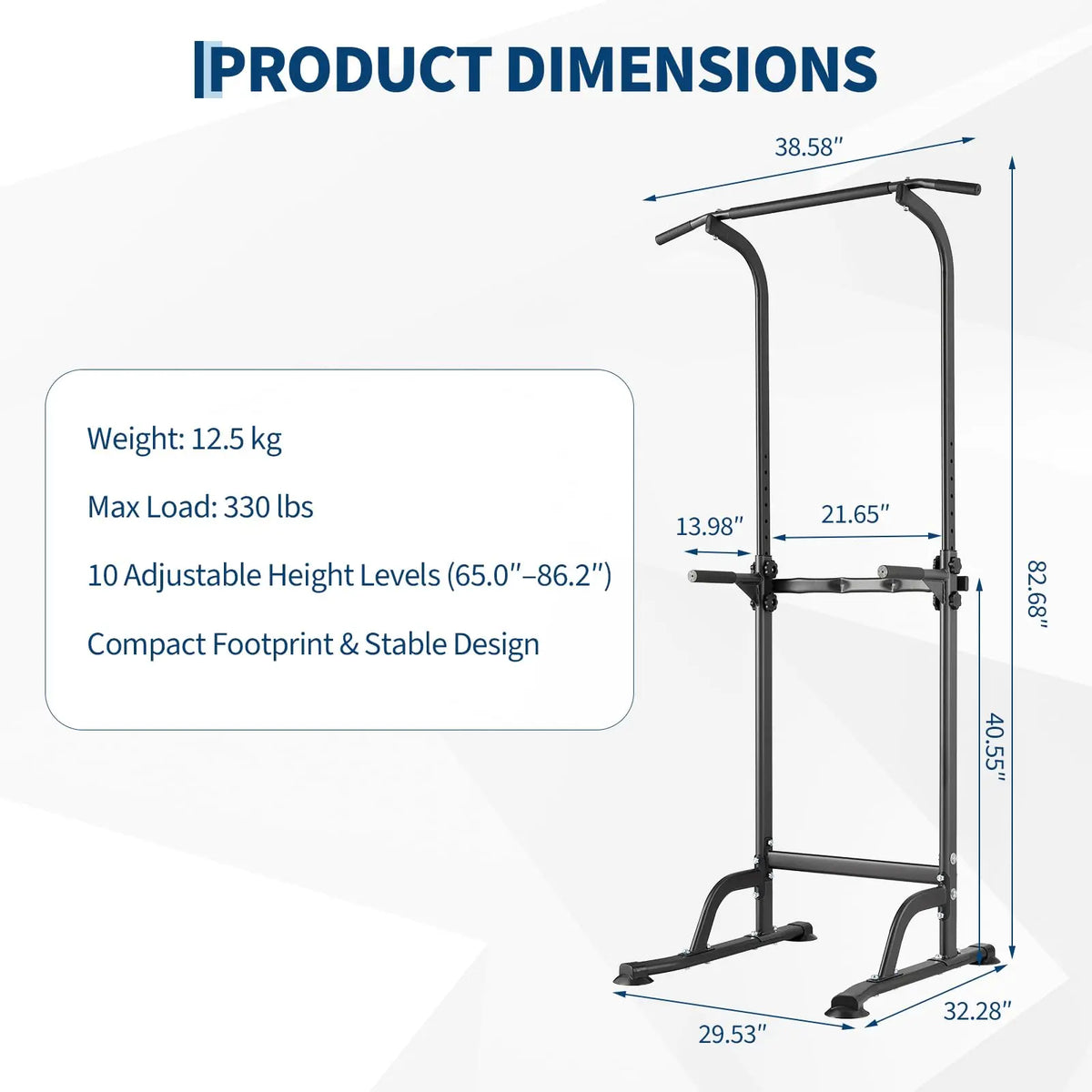 HiMISS Adjustable Power Tower With Pull Up And Dip Stations