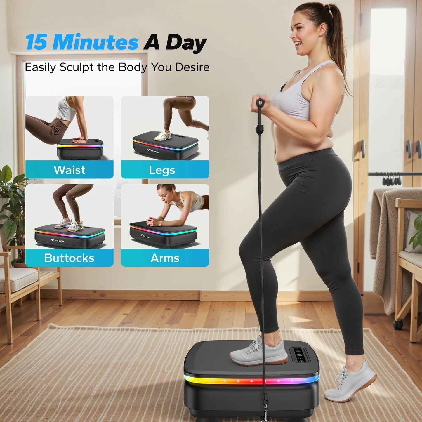 Merach Whole Body Vibration Plate Exercise Machine With Remote Control