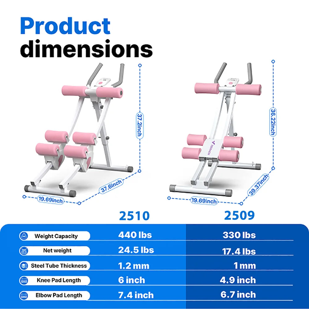 Merach Dual Track Foldable Ab Machine With Digital Display