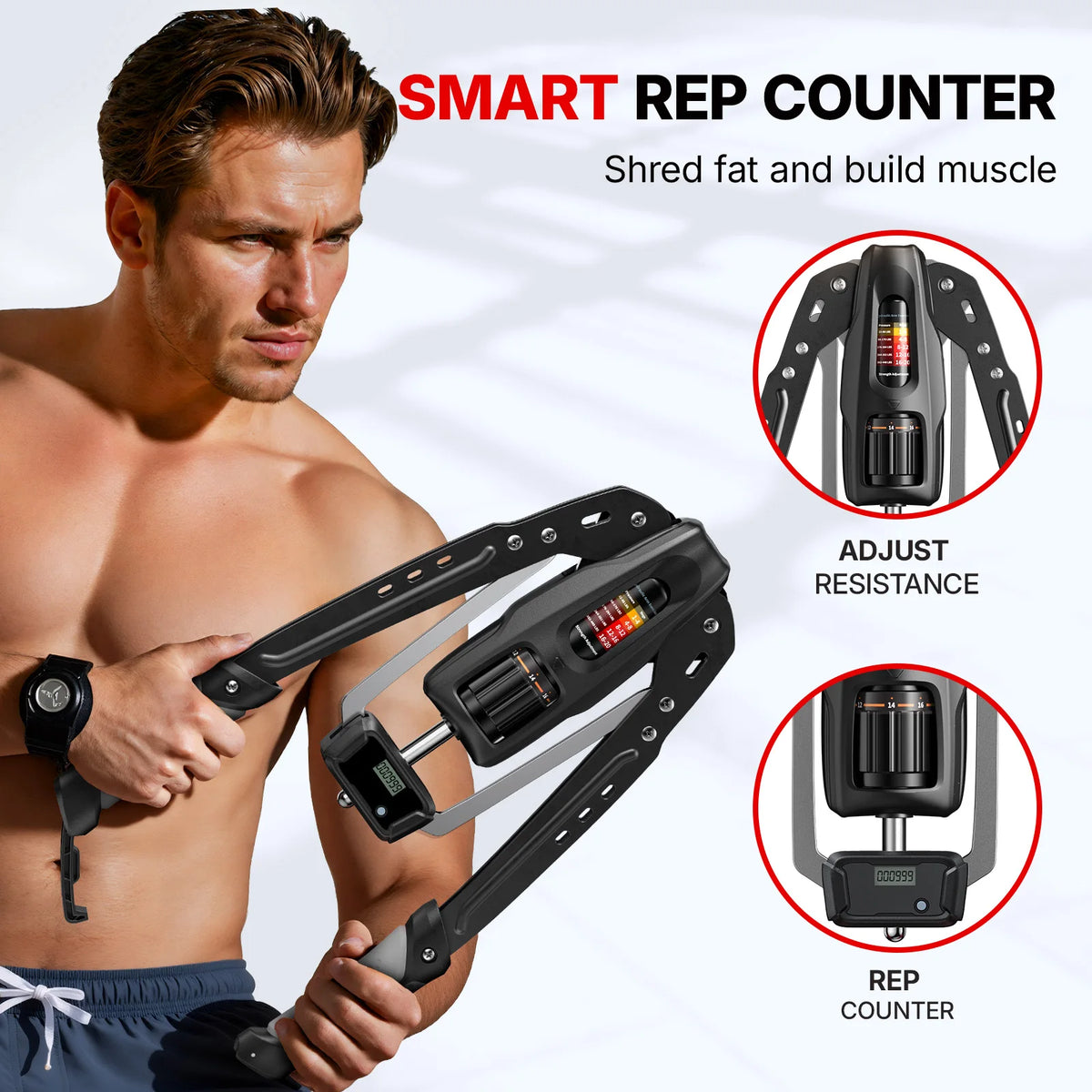 Merach Adjustable Hydraulic Arm Trainer With LCD Counter