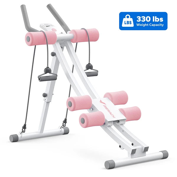 Merach Dual Track Foldable Ab Machine With Digital Display