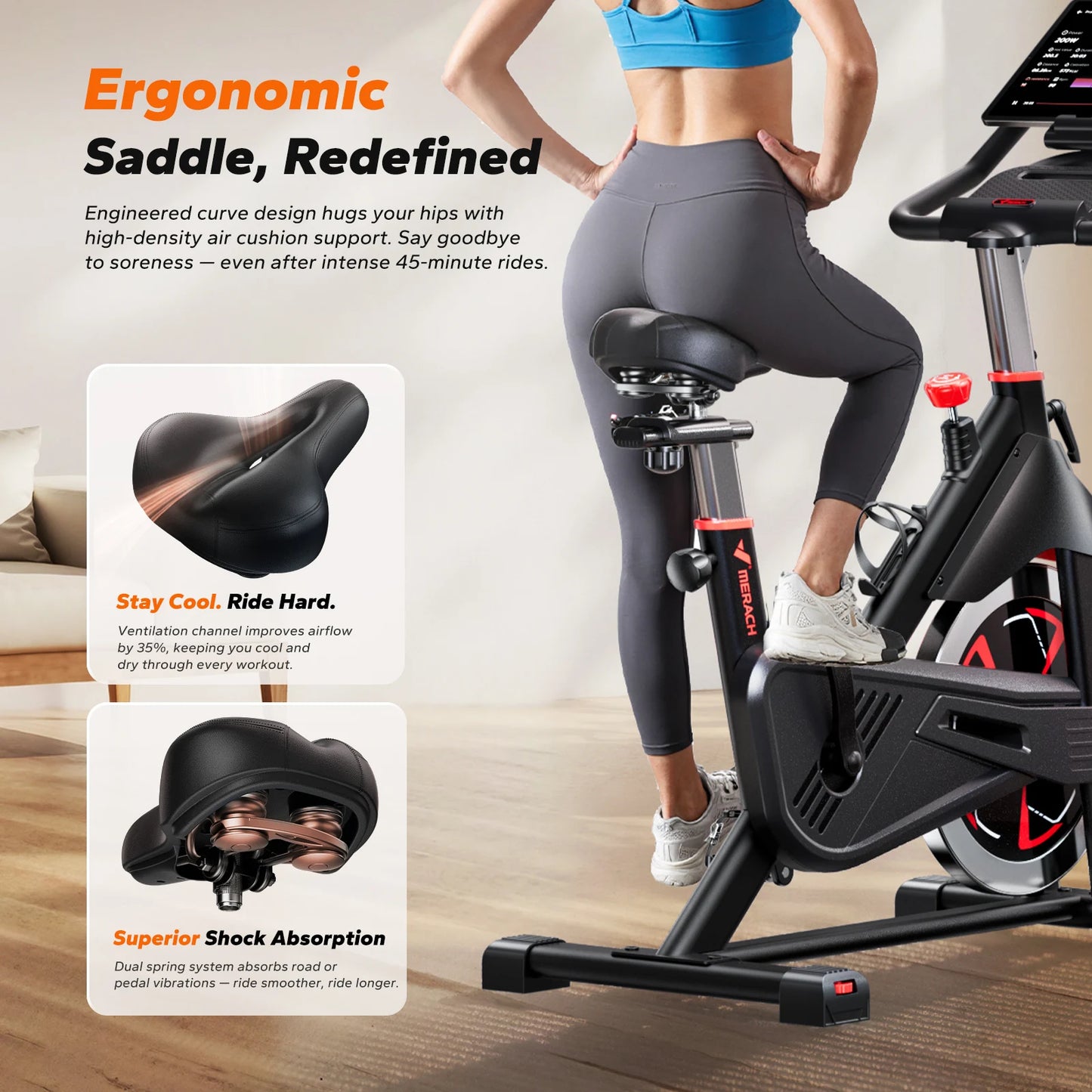 Merach Indoor Cycling Exercise Bike Magnetic Resistance Home Fitness Equipment