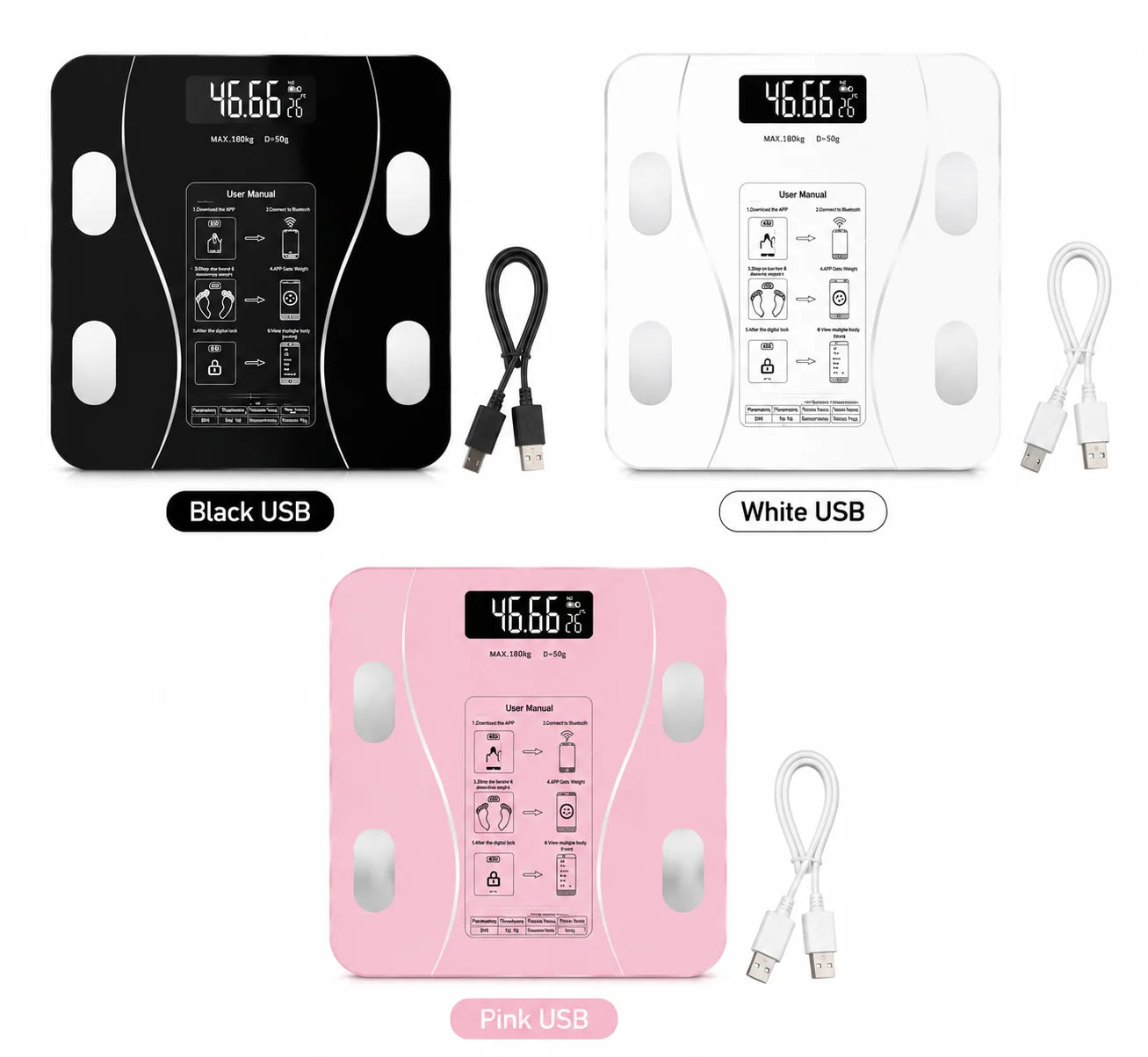 Smart Bluetooth Body Fat Scale Featuring App Integration And Tracking