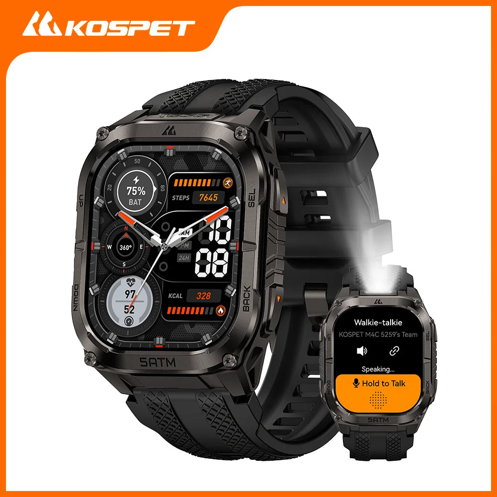 Kospet Tank M4C GPS Smartwatch With Health Tracking Integrated Flashlight