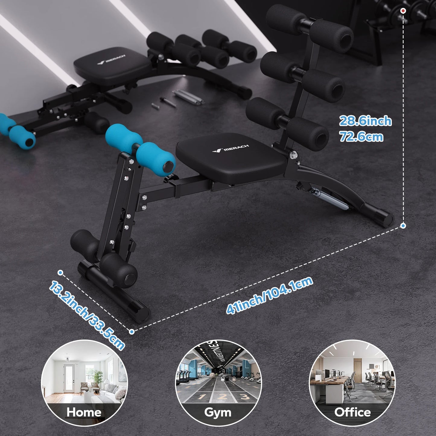 Merach Multi-Functional Adjustable Ab Machine Workout Bench