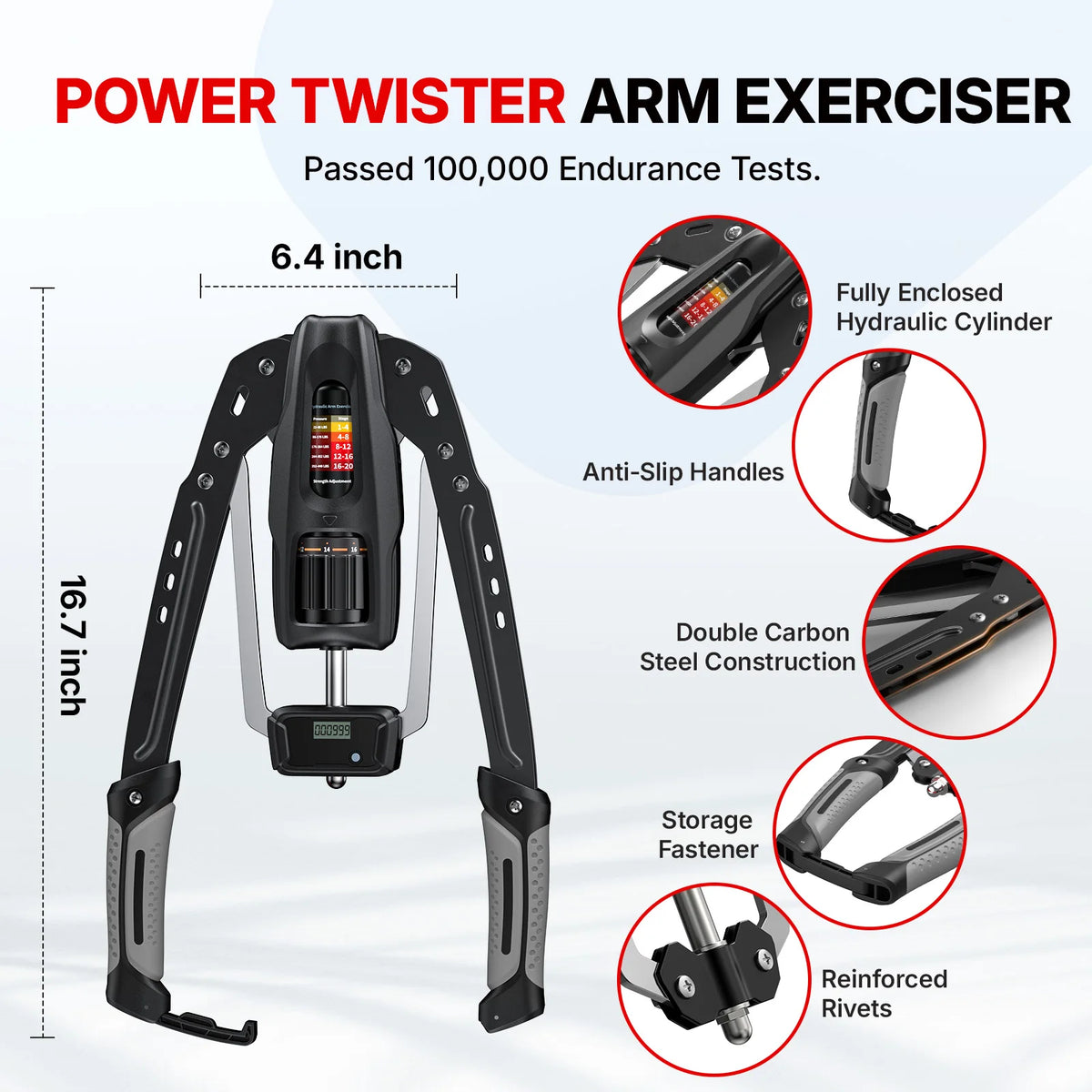Merach Adjustable Hydraulic Arm Trainer With LCD Counter
