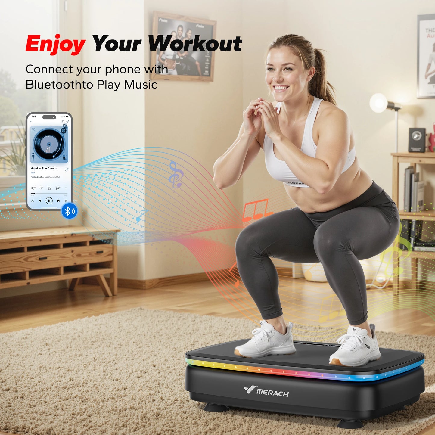 Merach Whole Body Vibration Plate Exercise Machine With Remote Control