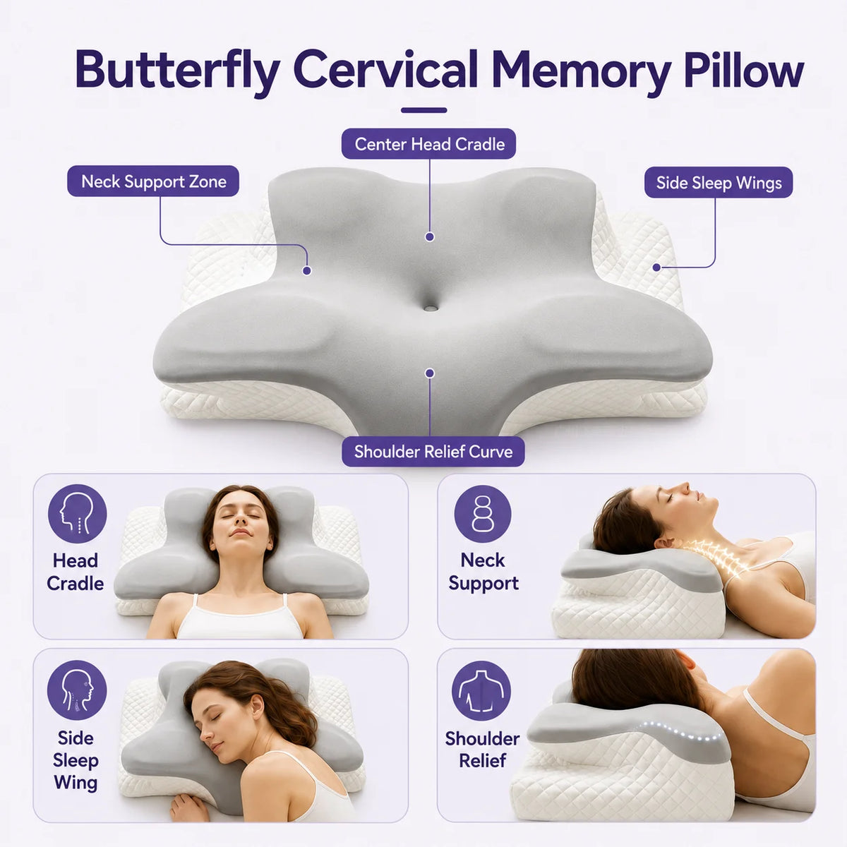Multifunctional Memory Foam Reading Pillow With Removable Headrest