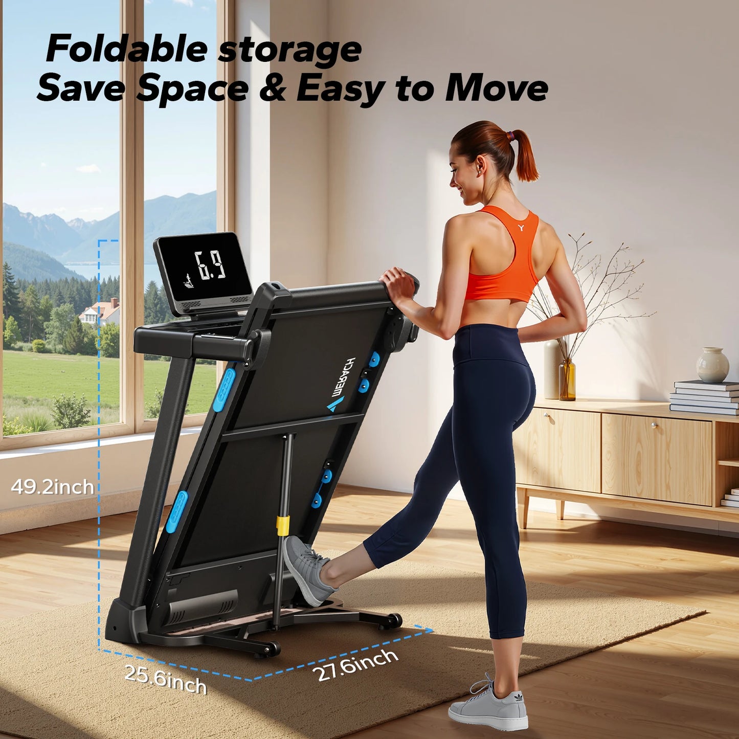 Merach Foldable Incline Electric Treadmill For Home Gym Fitness Exercise