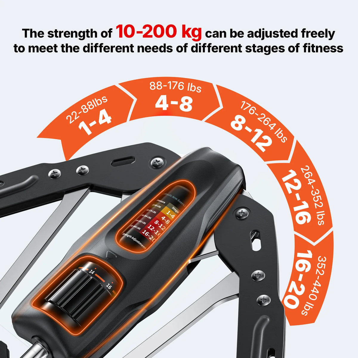 Merach Adjustable Hydraulic Arm Trainer With LCD Counter