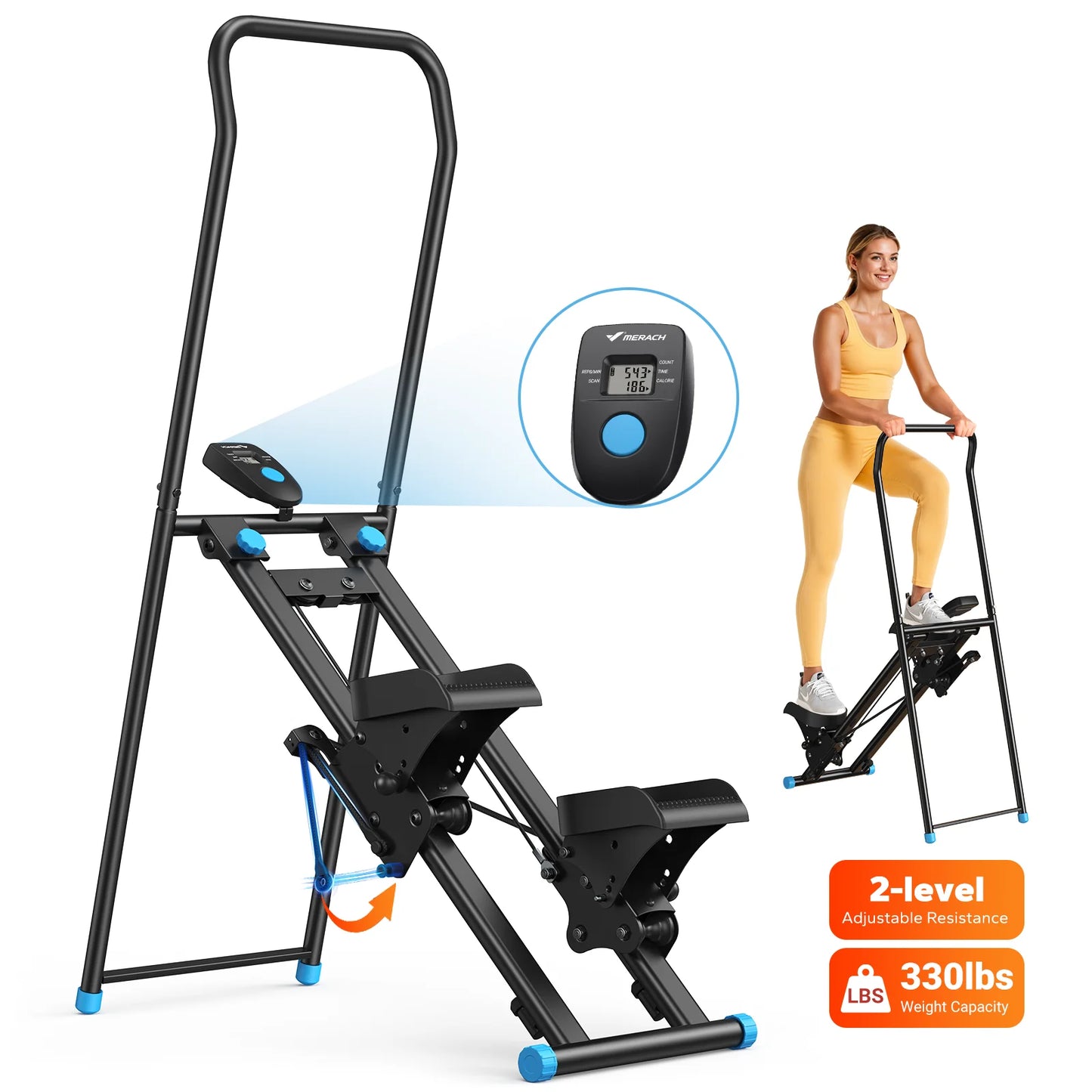 MERACH Stair Stepper Adjustable Handlebar Home Gym Full Body Exercise