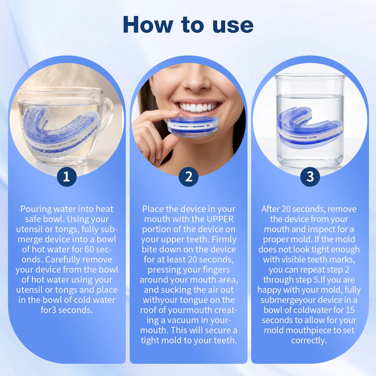 Adjustable Anti Snoring Mouthpiece, Boil And Bite Sleep Aid Device