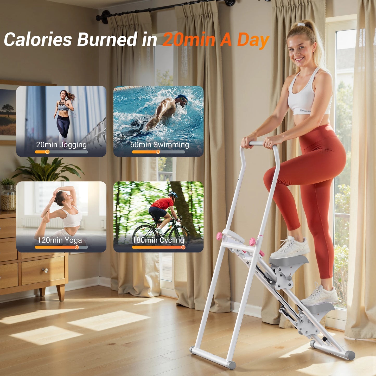 MERACH Stair Stepper Adjustable Handlebar Home Gym Full Body Exercise