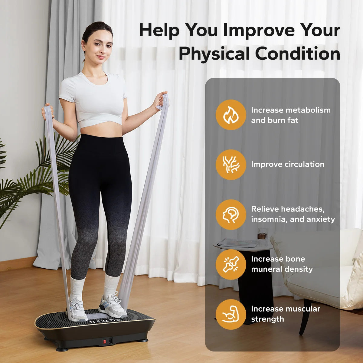 MERACH Vibration Plate Exercise Machine Whole Body Workout Fitness Platform