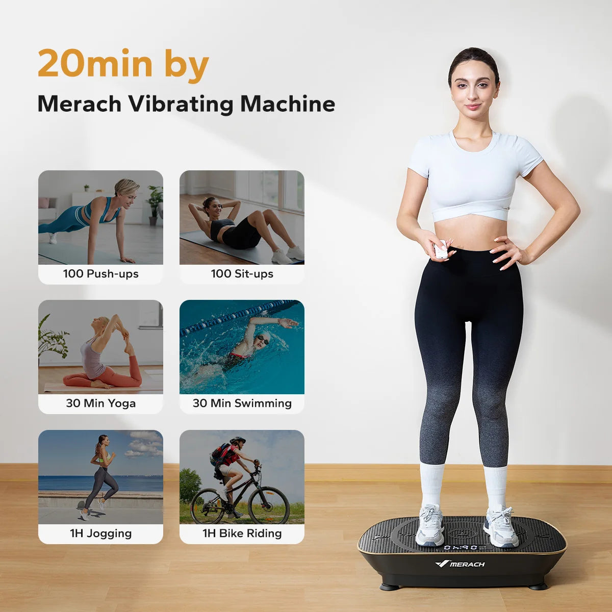 MERACH Vibration Plate Exercise Machine Whole Body Workout Fitness Platform