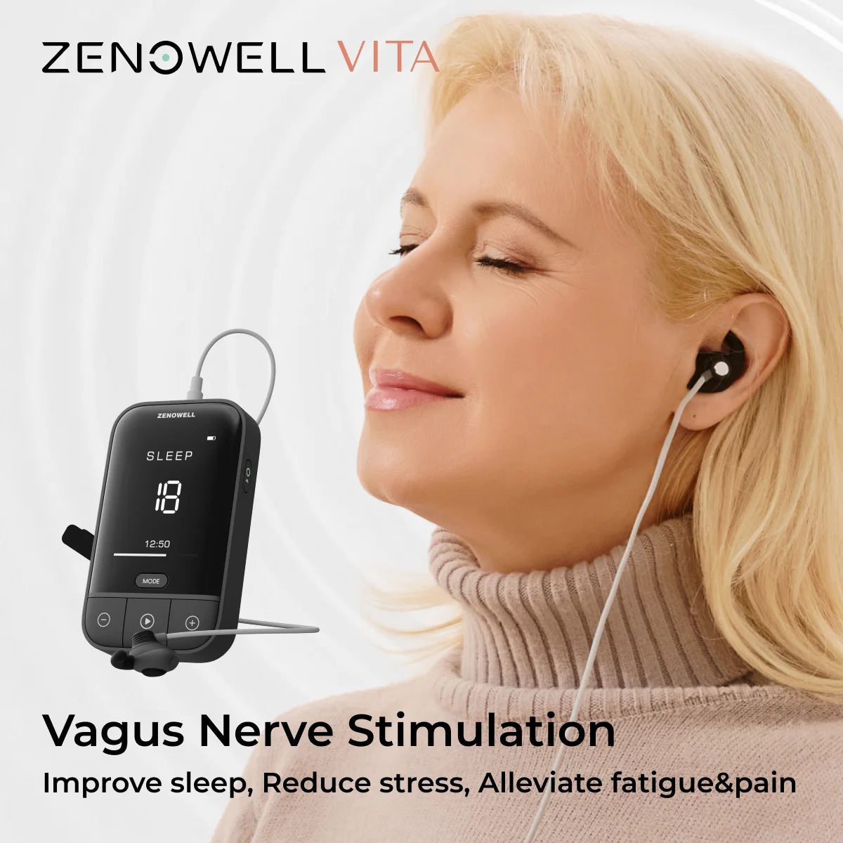 Zenowell Portable Vagus Nerve Stimulator For Deep Sleep Anxiety Relief