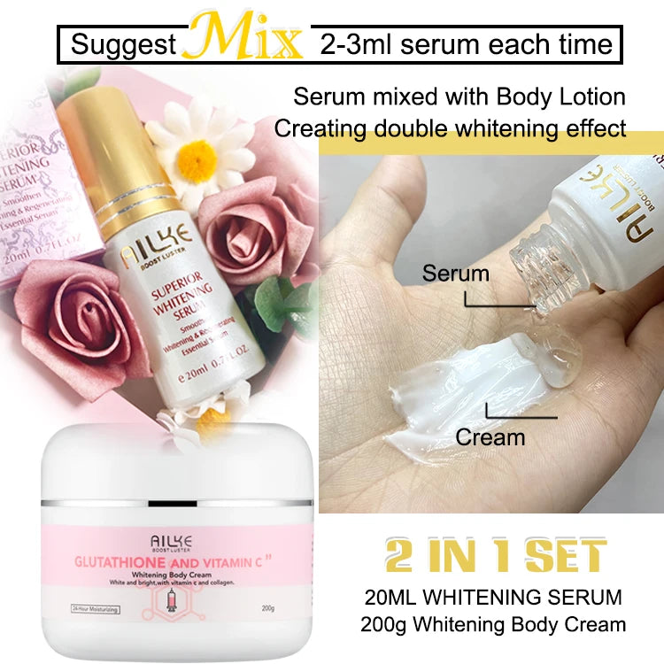 AILKE Glutathione Vitamin C Whitening Skincare Kit With Moisturizers