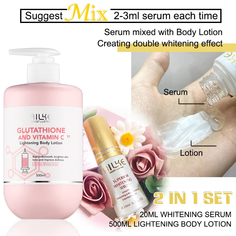 AILKE Whitening Skin Care Set With Vitamin C And Glutathione