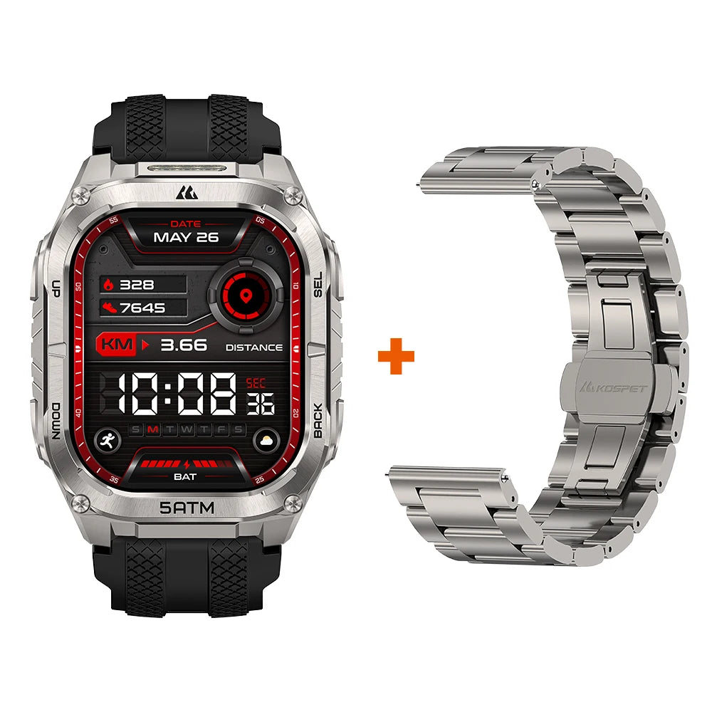 Kospet Tank M4C GPS Smartwatch With Health Tracking Integrated Flashlight