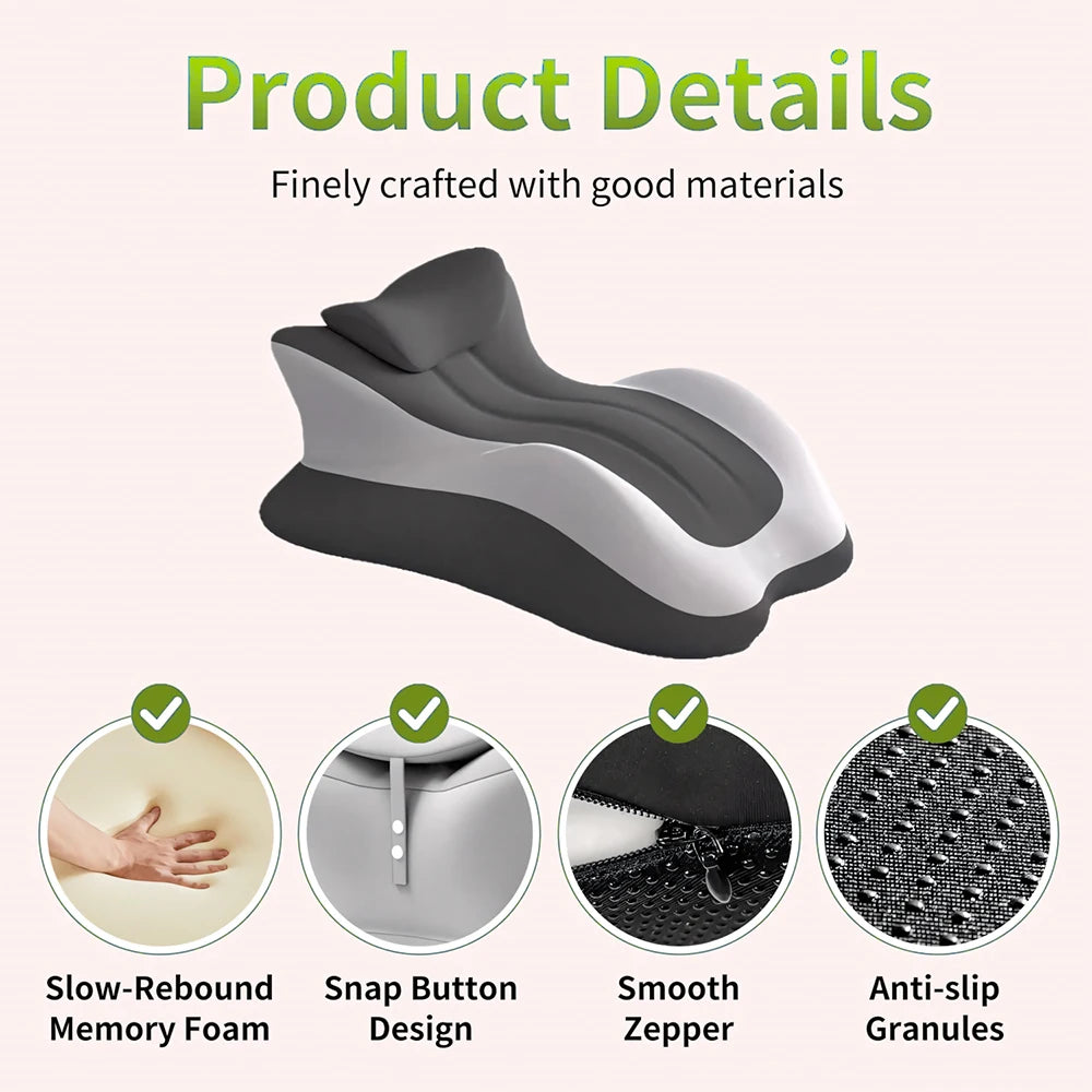 Memory Foam Prone Reading Pillow With Ergonomic Removable Headrest