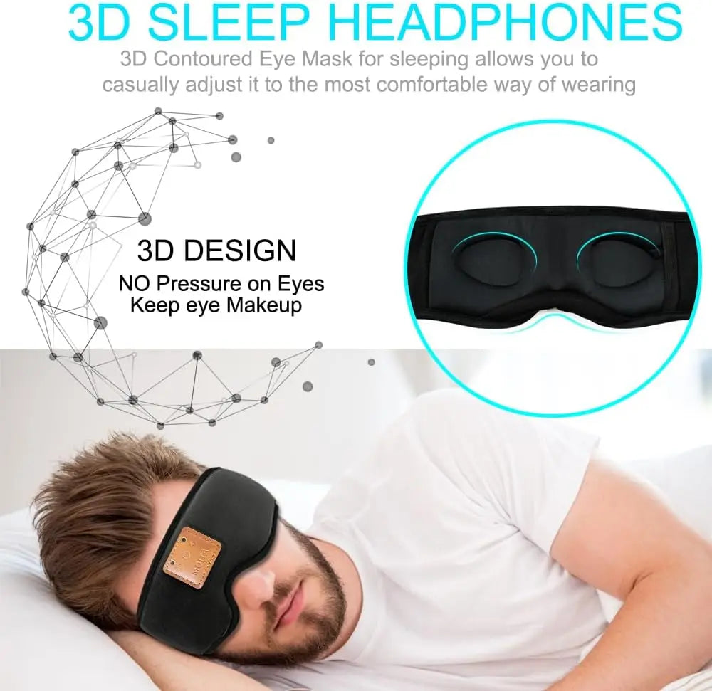 3D Bluetooth Sleep Mask With Built-in Wireless Speakers