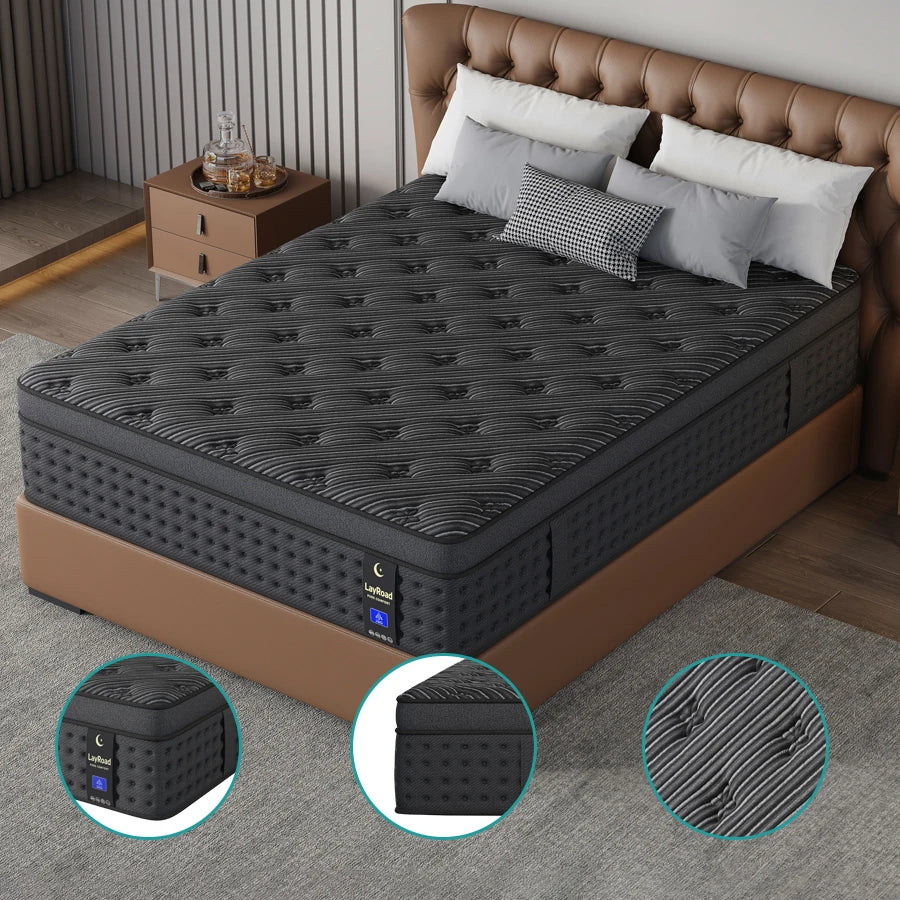 Layroad Euro Top Hybrid Memory Foam Medium Firm Mattress