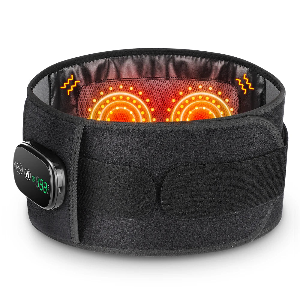 Hailicare Heating Vibration Massager Belt With Red Light Therapy For Waist