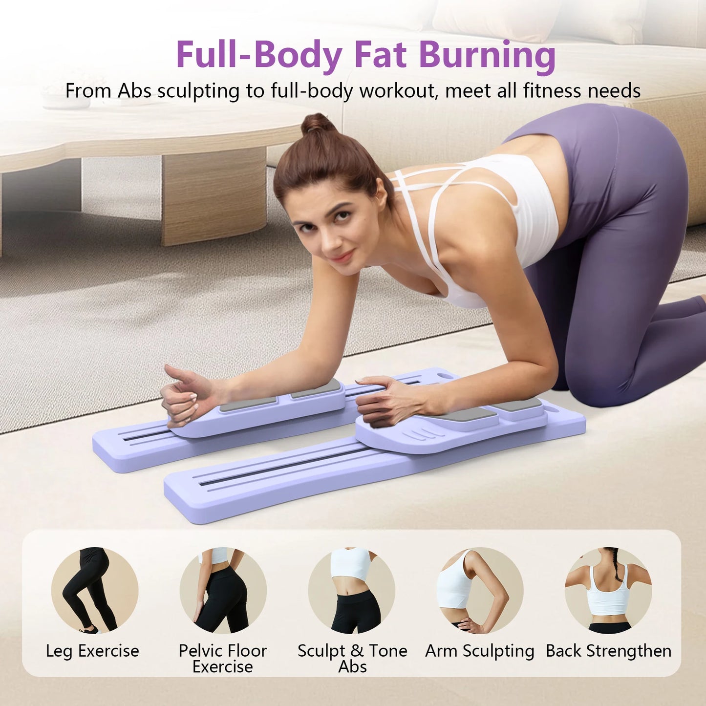 Wsuel Upgraded 7 in 1 Portable Pilates Reformer Board