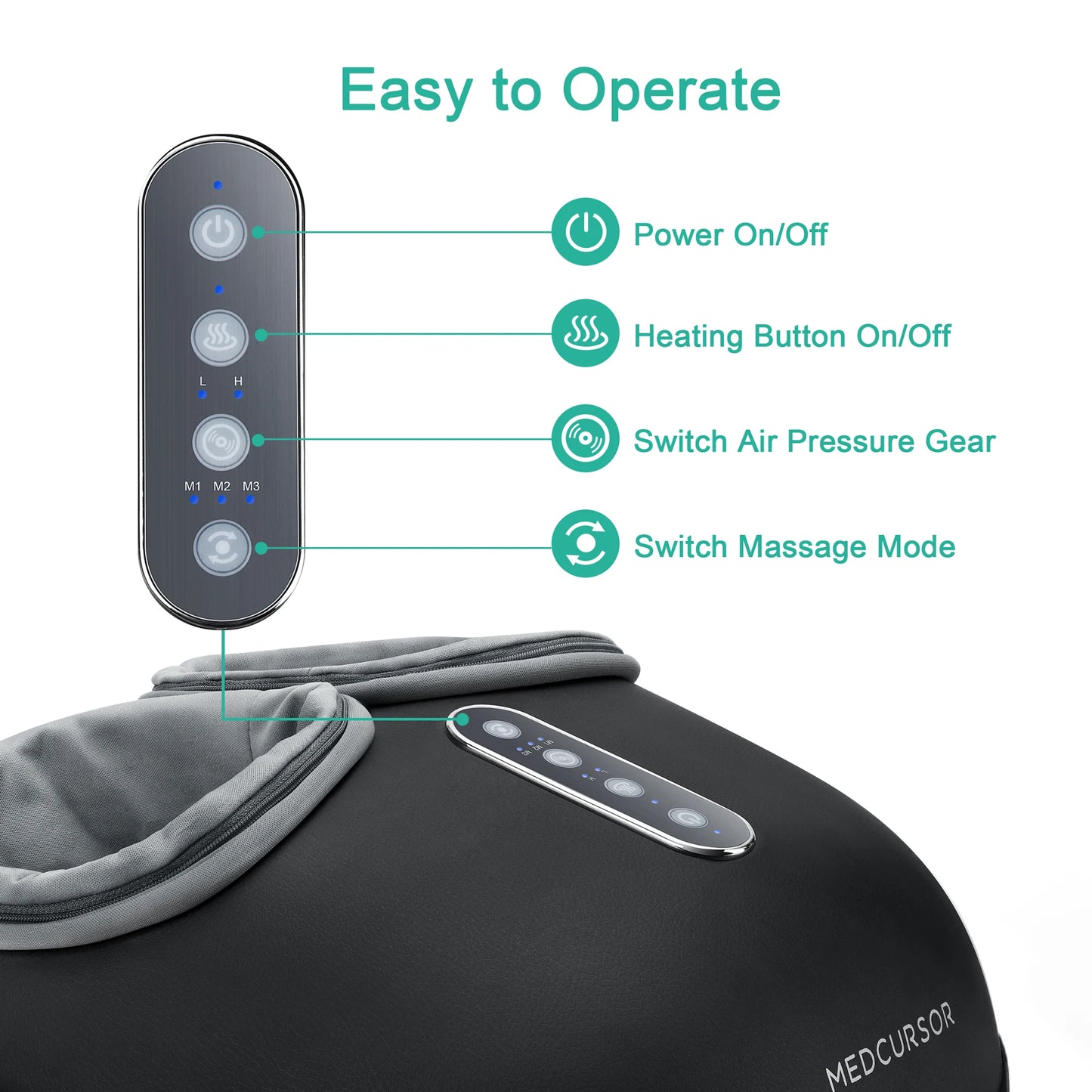 Medcursor Electric Shiatsu Foot Massager With Heat Roller Pain Relief