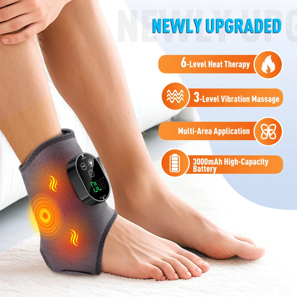 PASTSKY Electric Heating Foot Ankle Massager Vibration USB Rechargeable