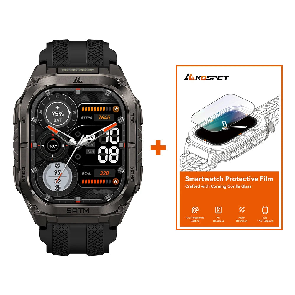 Kospet Tank M4C GPS Smartwatch With Health Tracking Integrated Flashlight