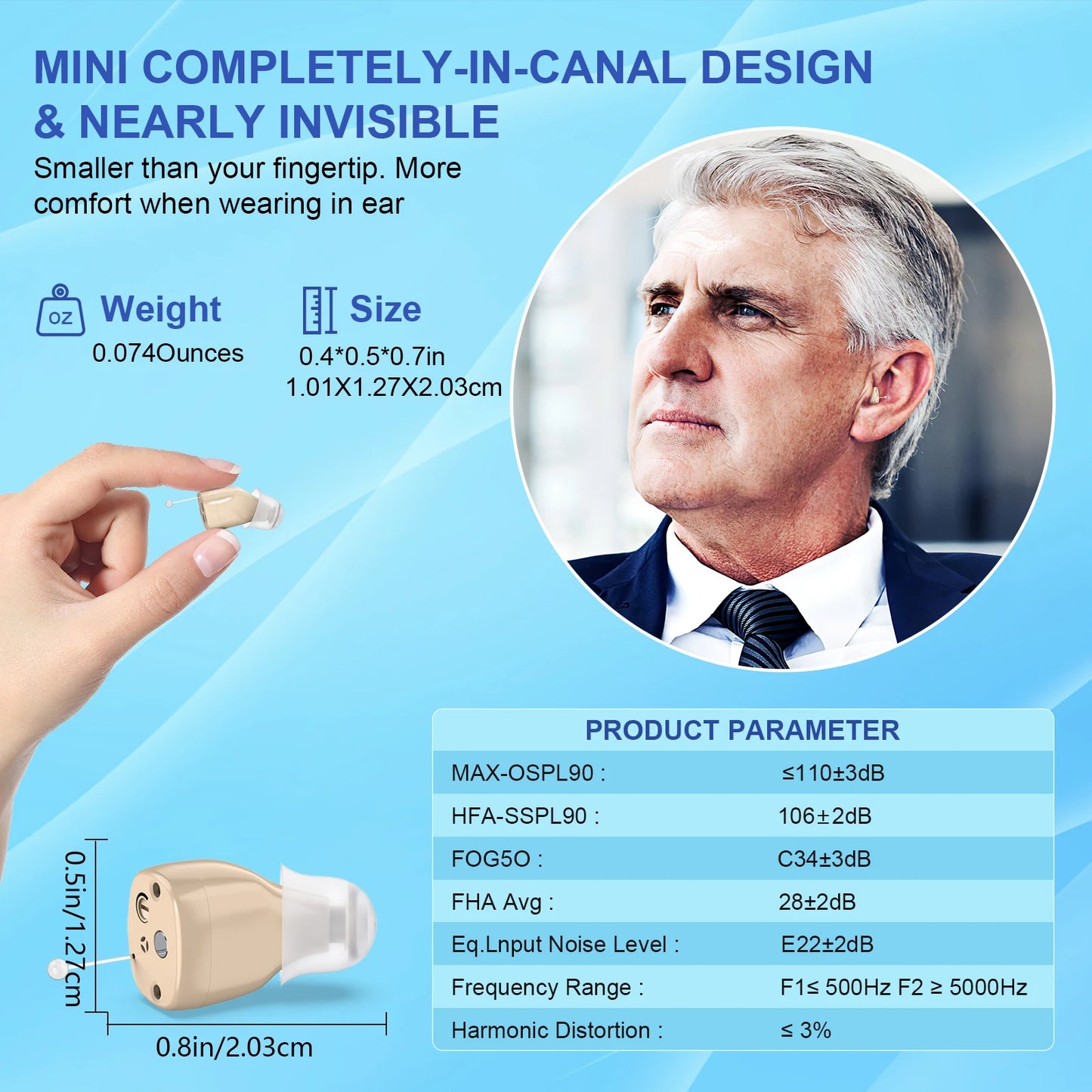 K And F Coptee Mini In Ear Hearing Amplifier Rechargeable