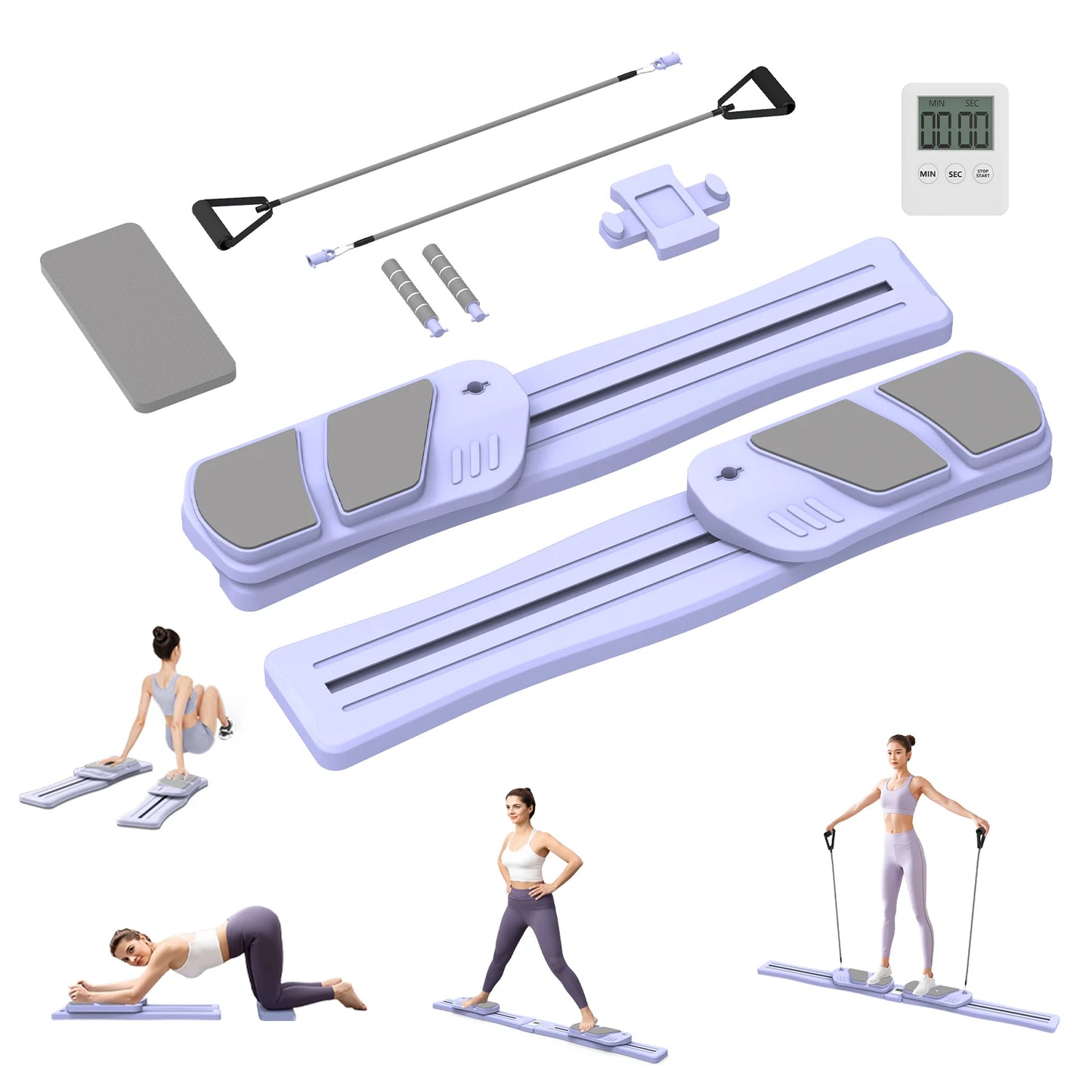 Wsuel Upgraded 7 in 1 Portable Pilates Reformer Board