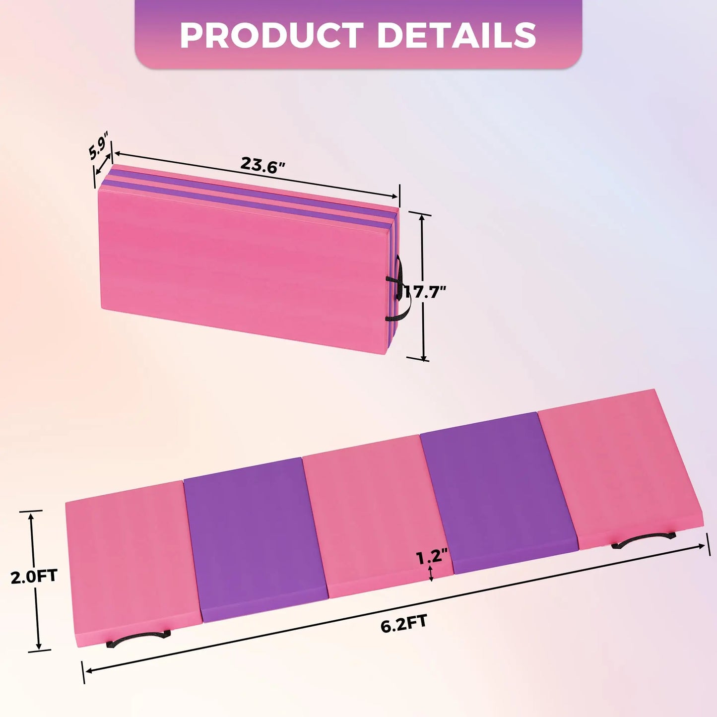 HiMISS Thick Portable Gymnastics And Yoga Exercise Mat