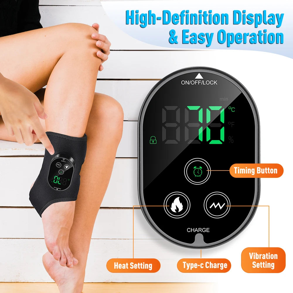 Hailicare Electric Foot Ankle Calf Massager With Heat And Vibration