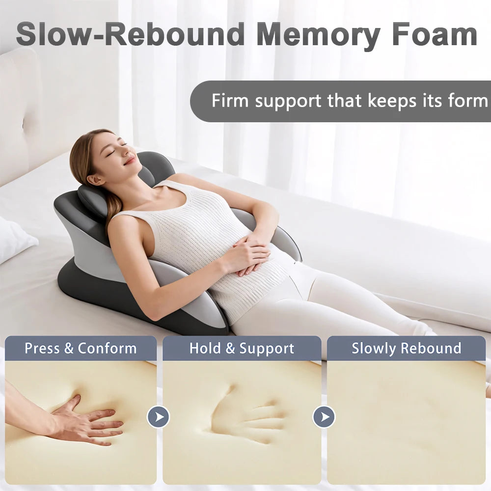 Memory Foam Prone Reading Pillow With Ergonomic Removable Headrest