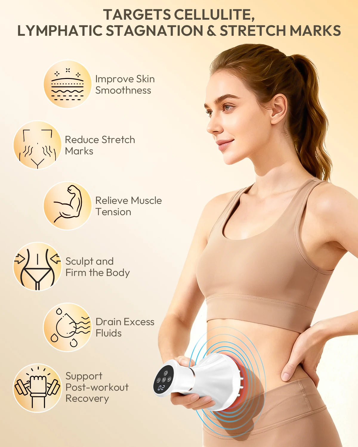 Lymphatic Drainage Massager for Body Sculpting and Cellulite Massage