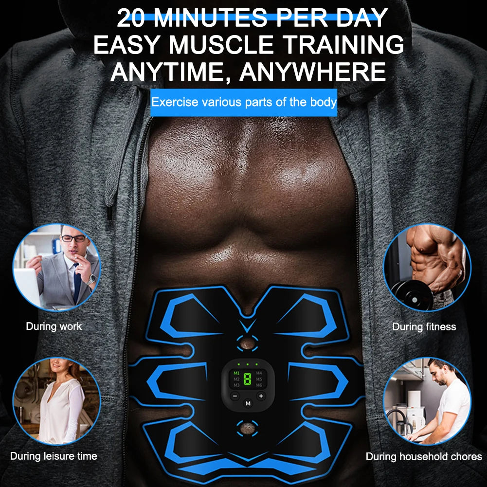 EMS Vibration Belt Body Slimming Massager USB Rechargeable Abdomen Workout