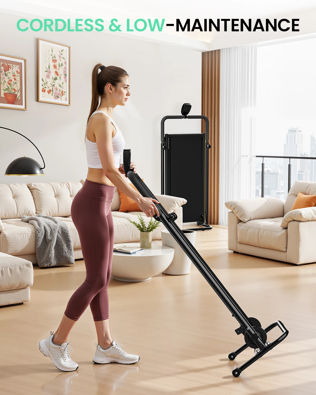 Akluer Mechanical Treadmill With Foldable Frame And Digital Console