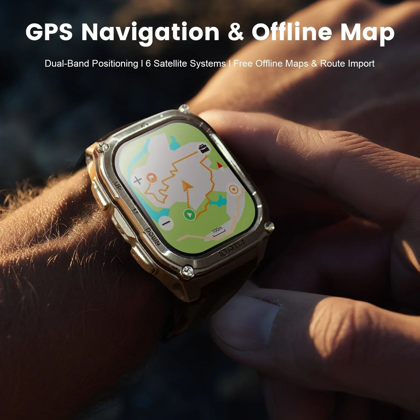 KOSPET Tank M4 Smartwatch Waterproof GPS Health Monitor Android iOS